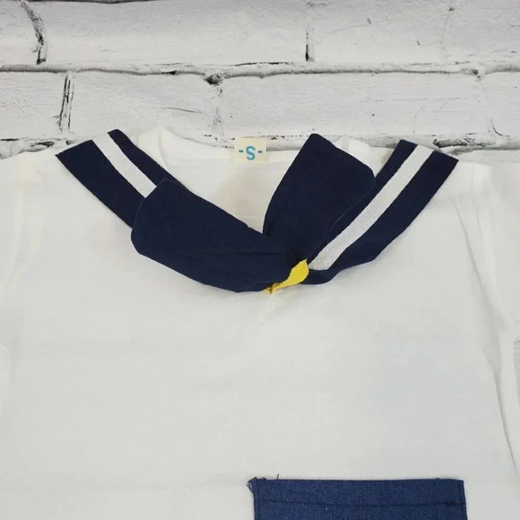 Blue Mini Sailor Set Baby Boys 2 pcs Outfit. T-Shirt and Shorts Baby Boys Set. - Picture 9 of 12